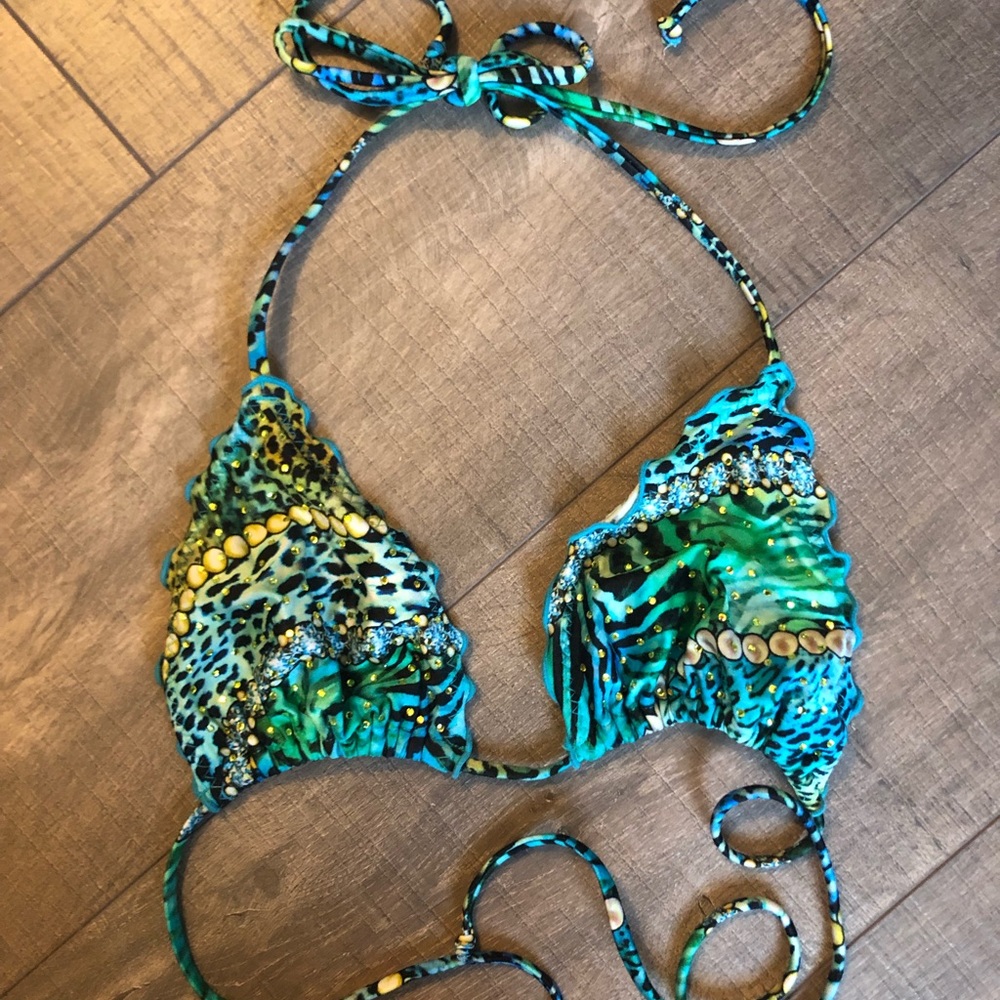 “Perla Del Caribe” Wavy Crystallized Bikini Top